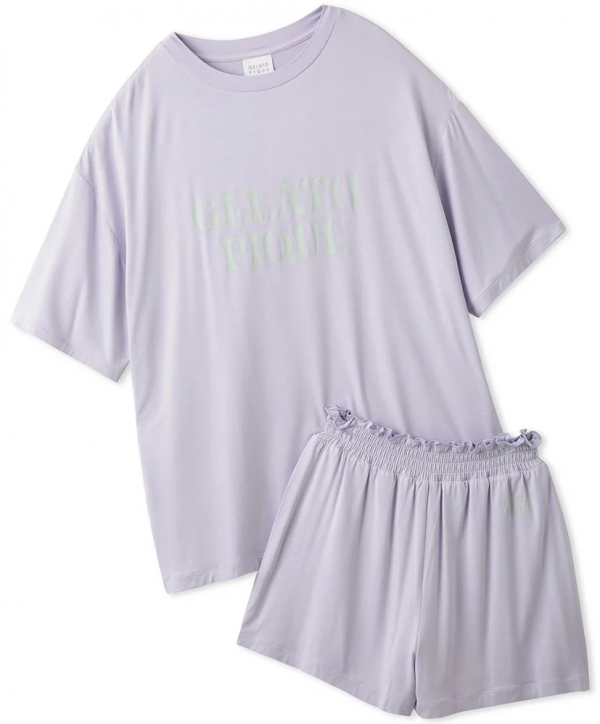 gelato pique カラフルレーヨンロゴTシャツ＆ショートパンツ