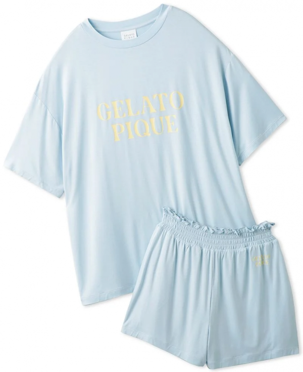 gelato pique カラフルレーヨンロゴTシャツ＆ショートパンツ